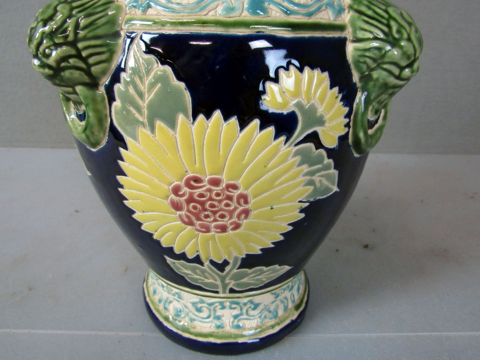 Amphorenvase lasierte Keramik Majolika - Image 4 of 8