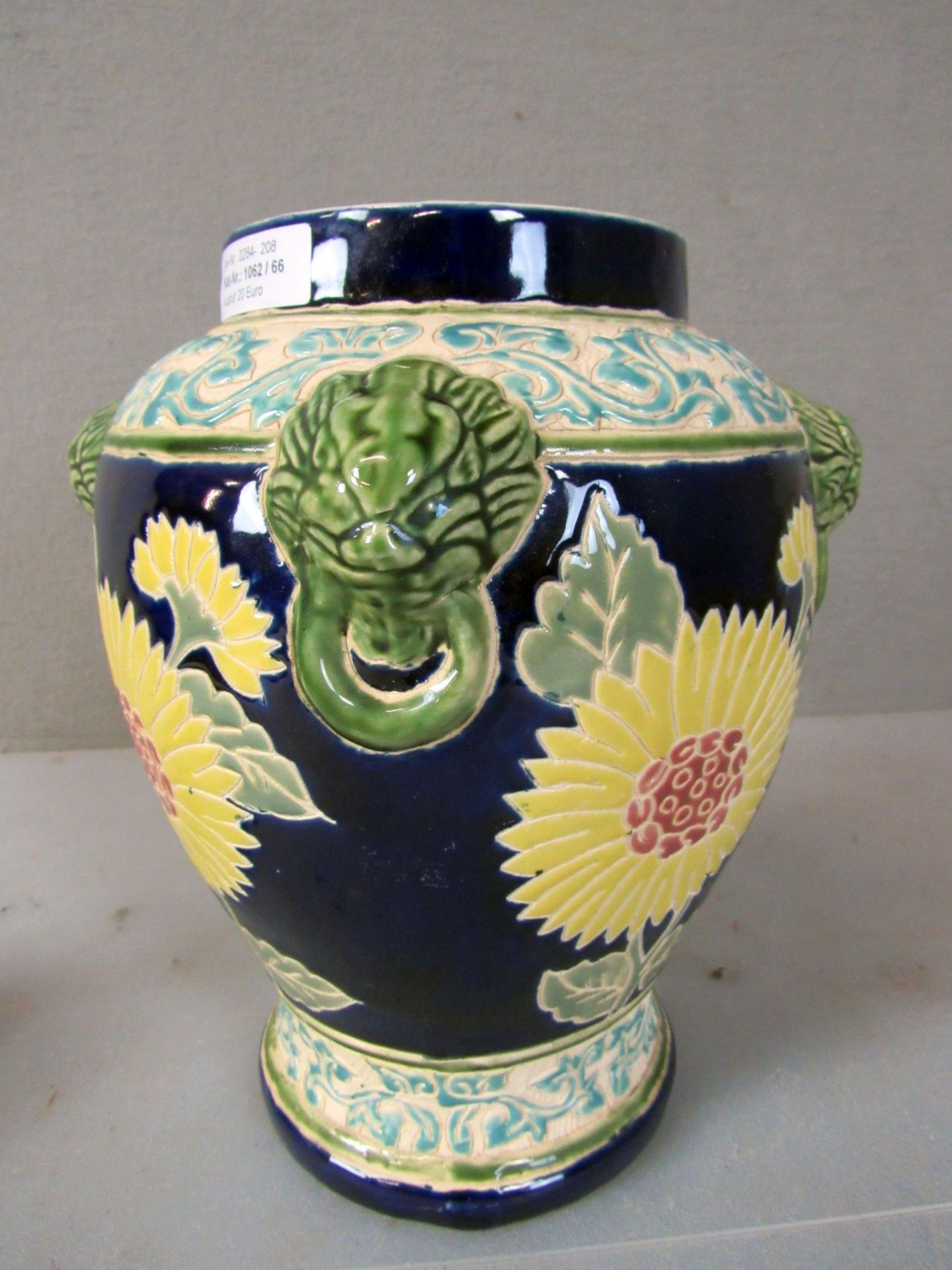 Amphorenvase lasierte Keramik Majolika - Image 6 of 8
