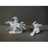 2 Porzellanfiguren Pferde im Lauf