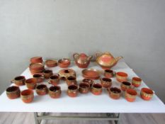 Keramik Service teillasiert signiert