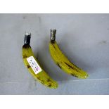 Zwei Bananen Glas 18cm innen hohl wohl