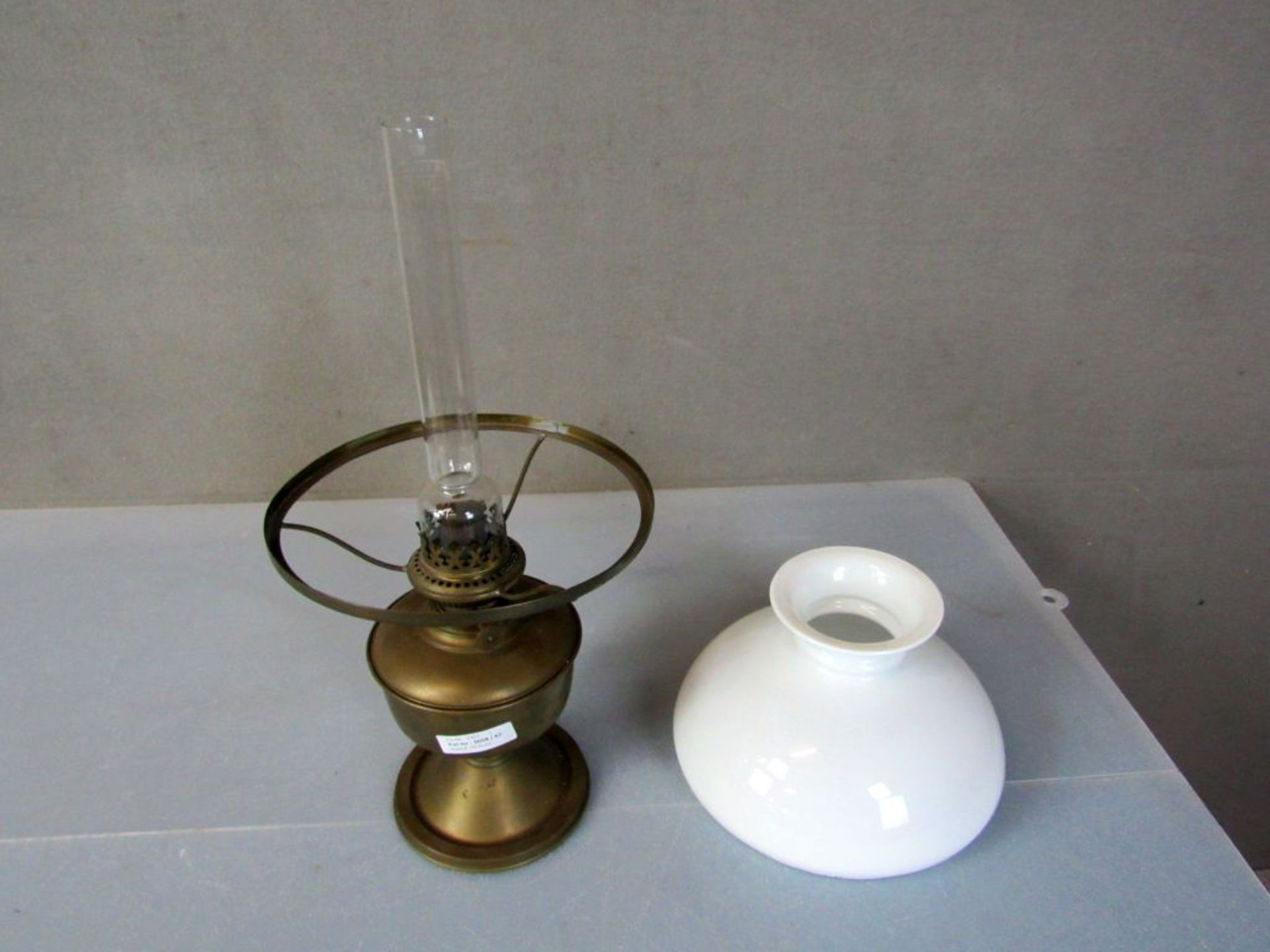 Antike Petroleumlampe um 1880 Messing - Image 5 of 6