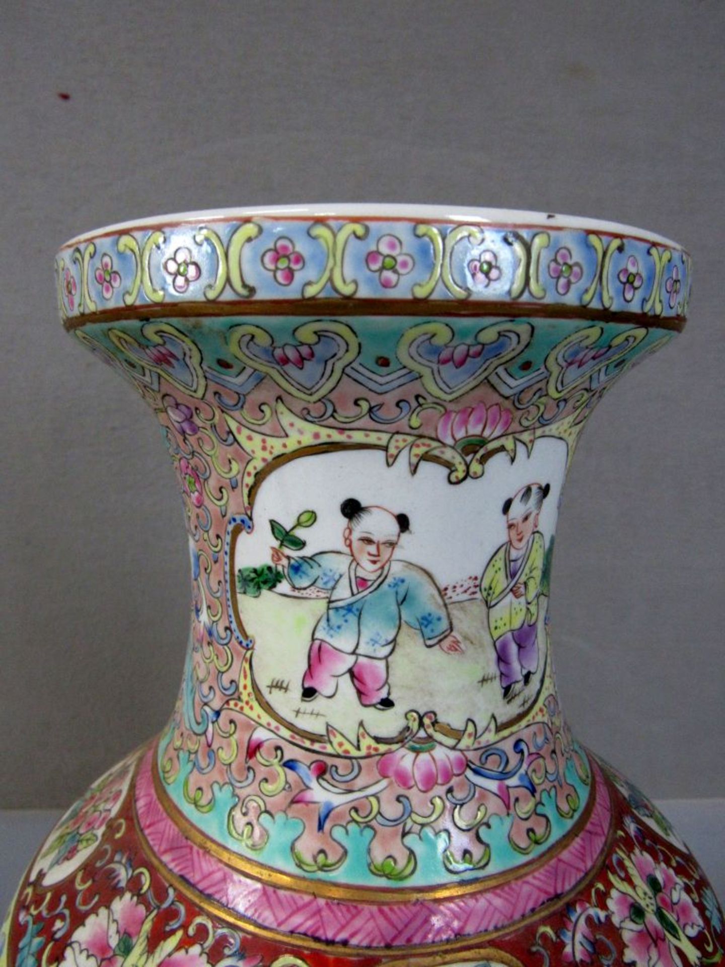 Asiatische Bodenvase Keramik spielende - Image 3 of 8