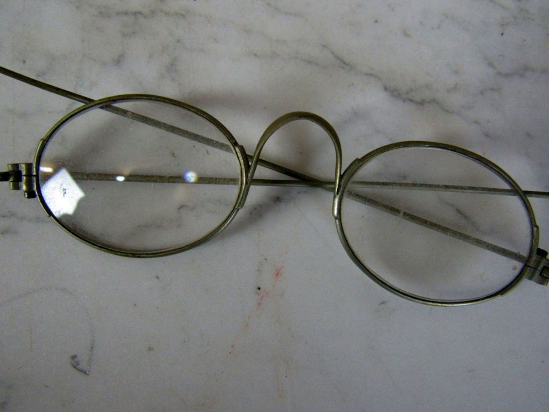 Konvolut antike Brillen Nickelbrillen - Image 2 of 8