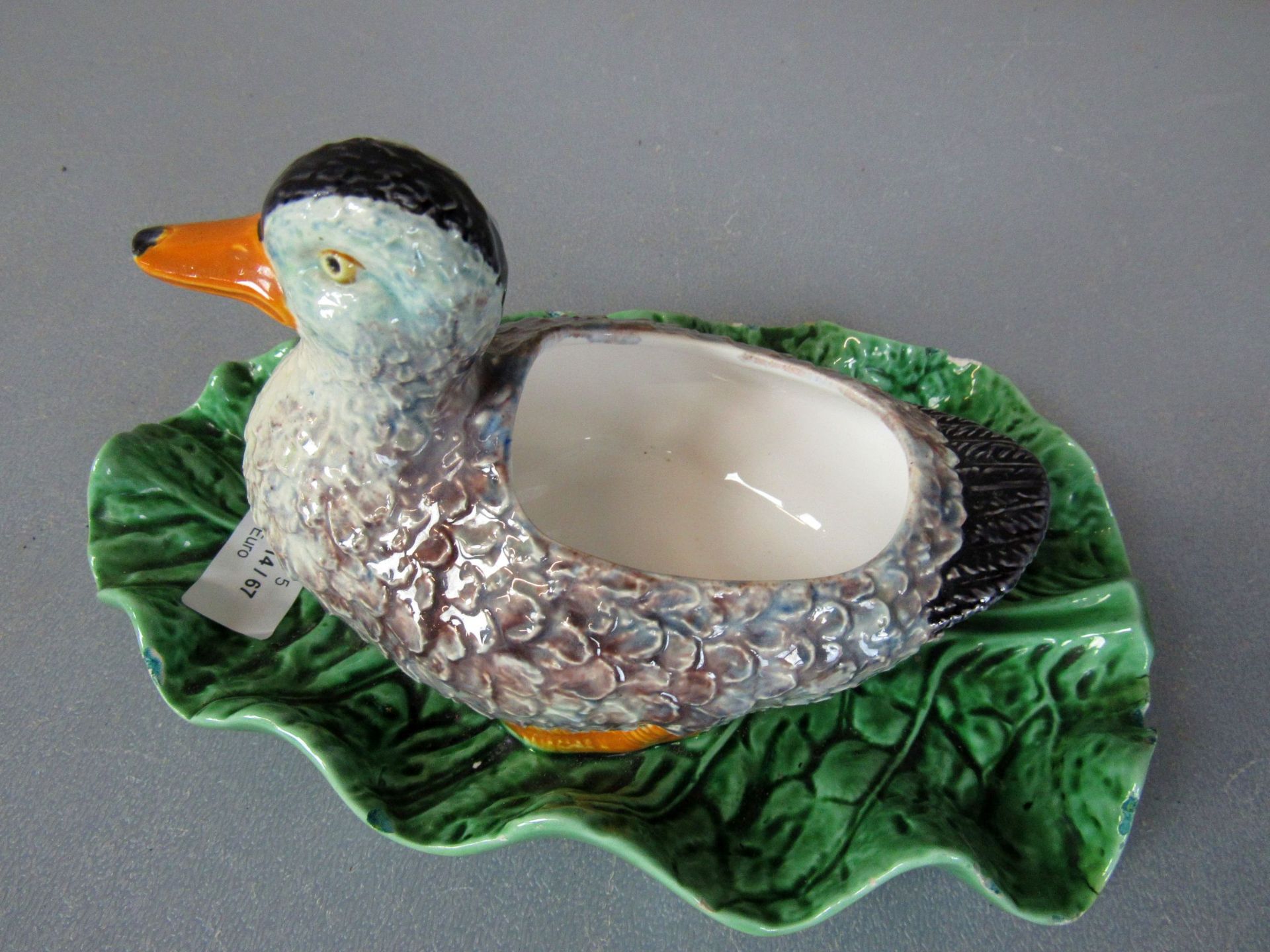 Deckeldose Keramik Vogel auf Blatt - Image 5 of 10