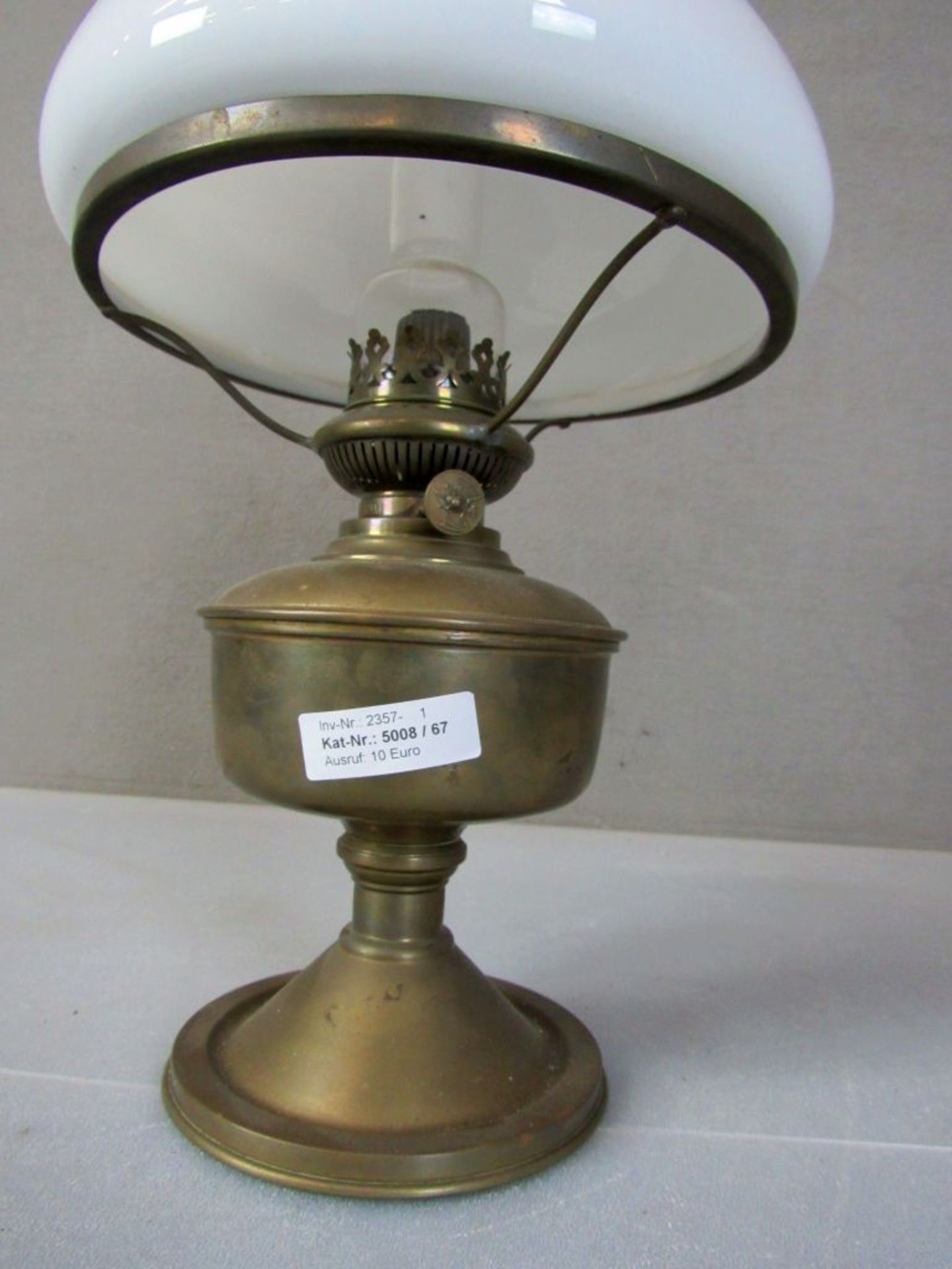 Antike Petroleumlampe um 1880 Messing - Image 4 of 6