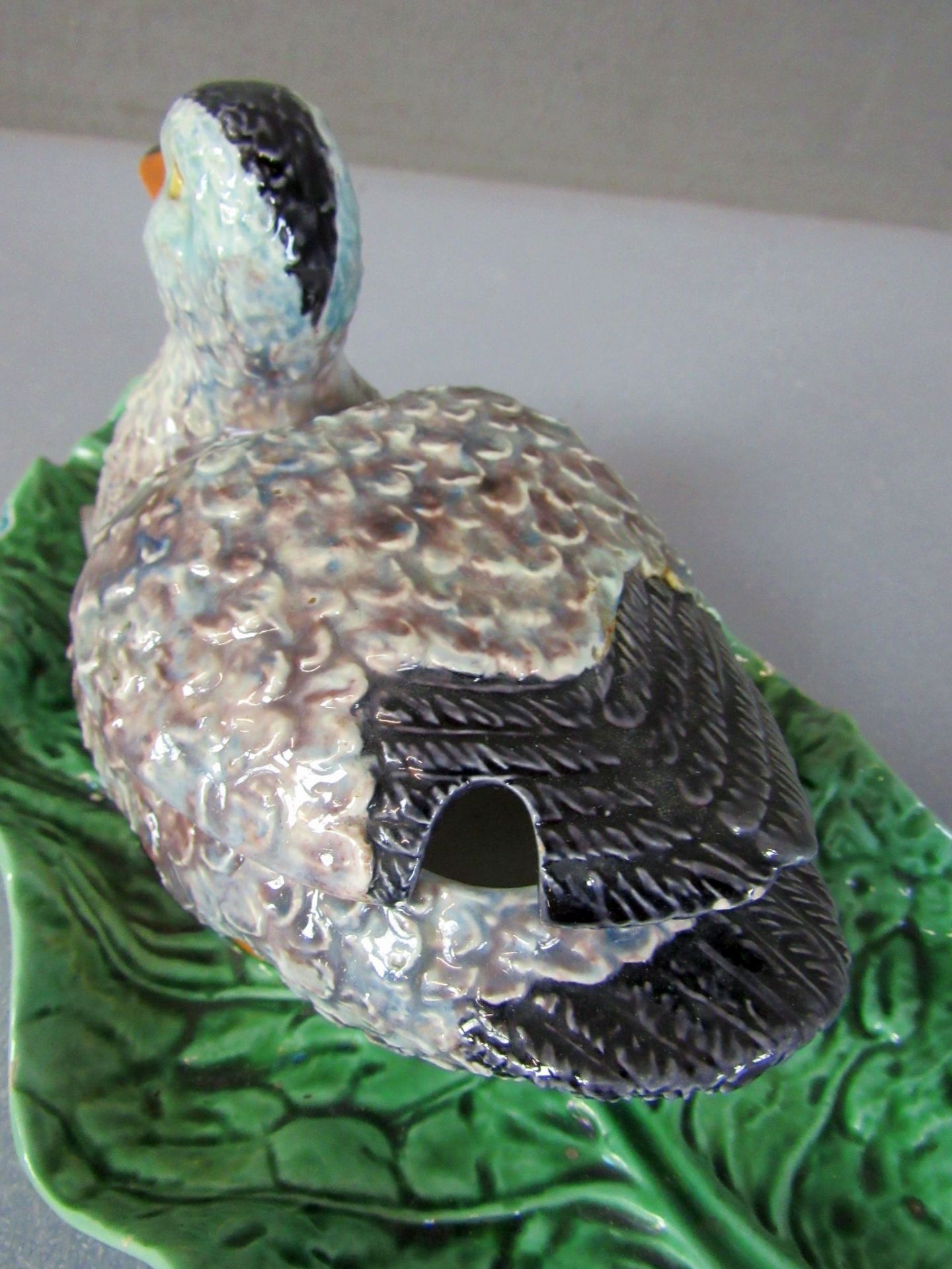 Deckeldose Keramik Vogel auf Blatt - Image 7 of 10