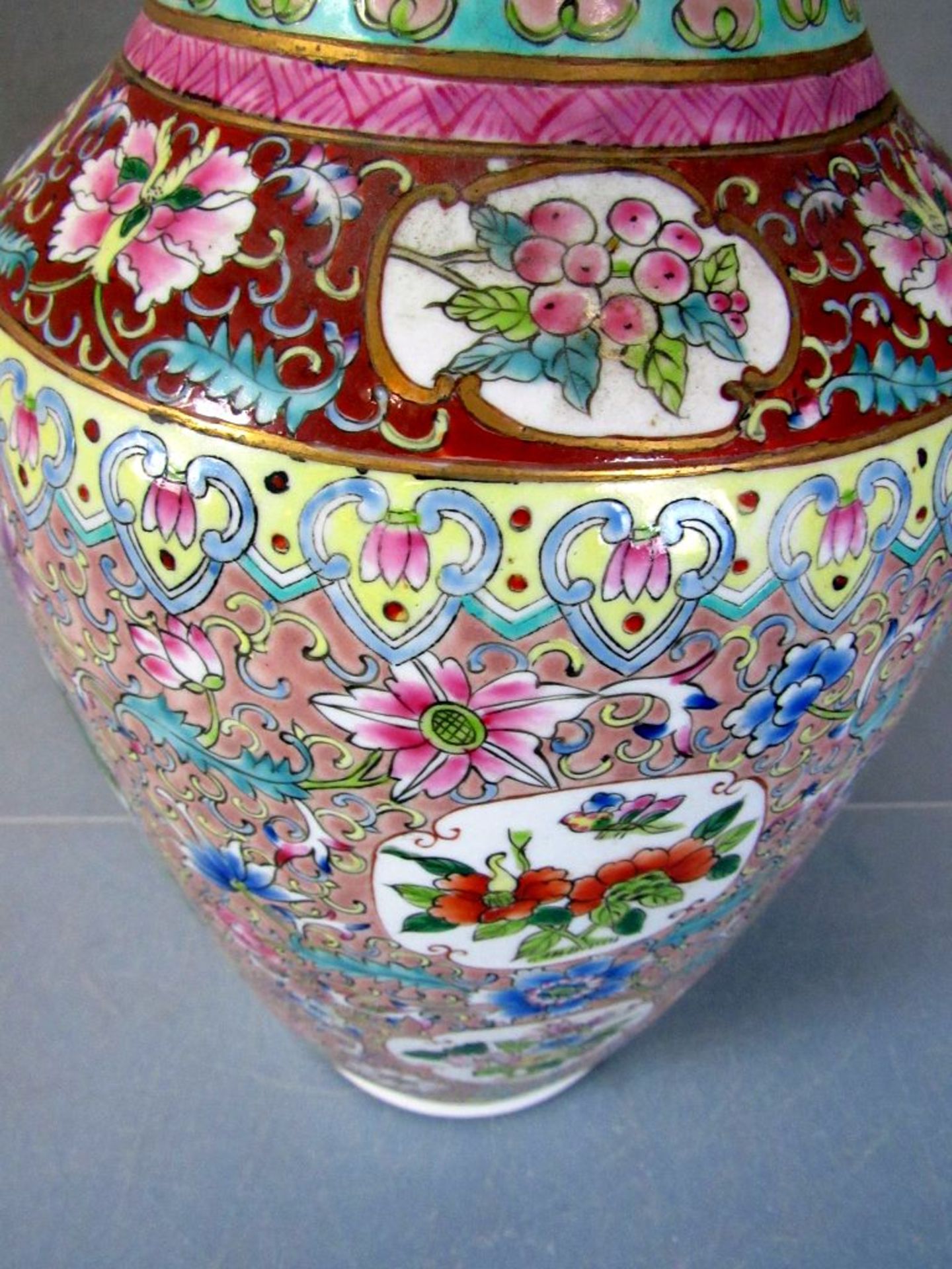 Asiatische Bodenvase Keramik spielende - Image 5 of 8