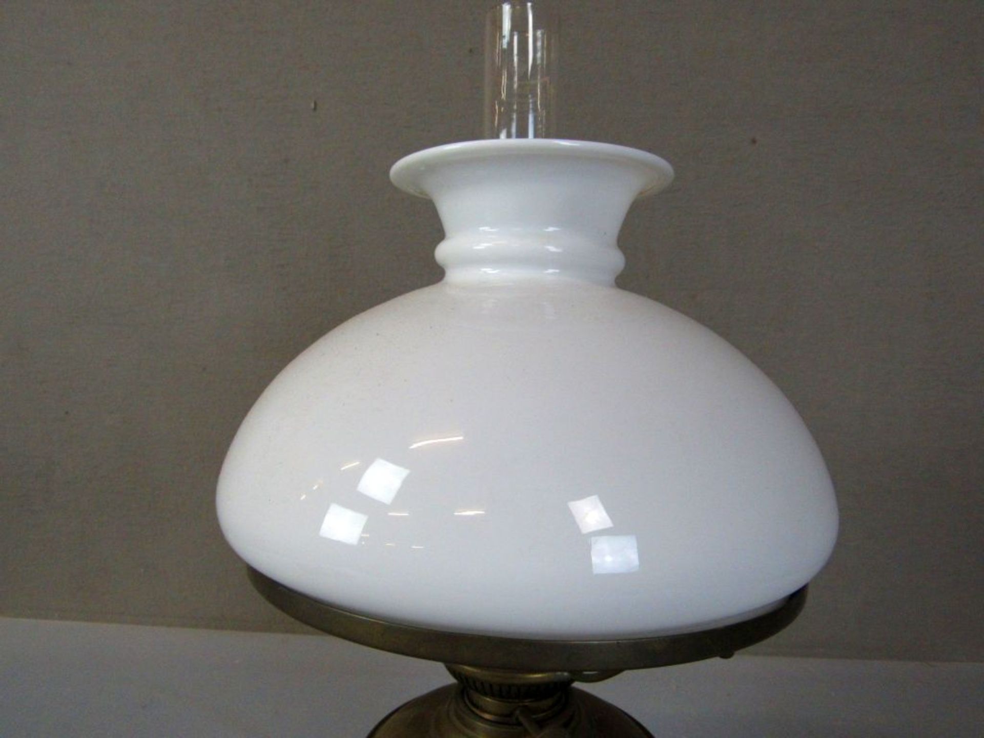 Antike Petroleumlampe um 1880 Messing - Image 3 of 6