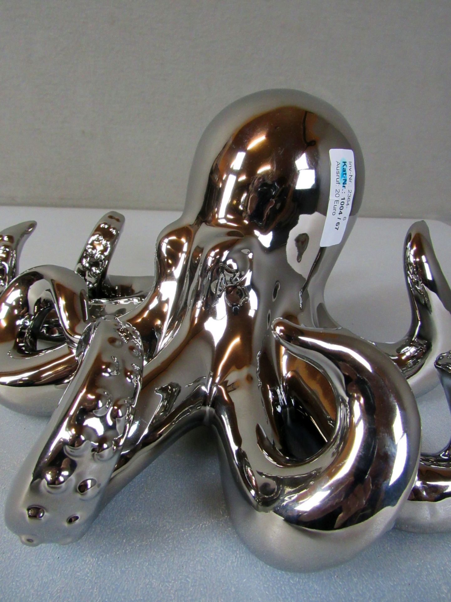 Skulptur Oktopus verchromte Keramik - Image 9 of 9