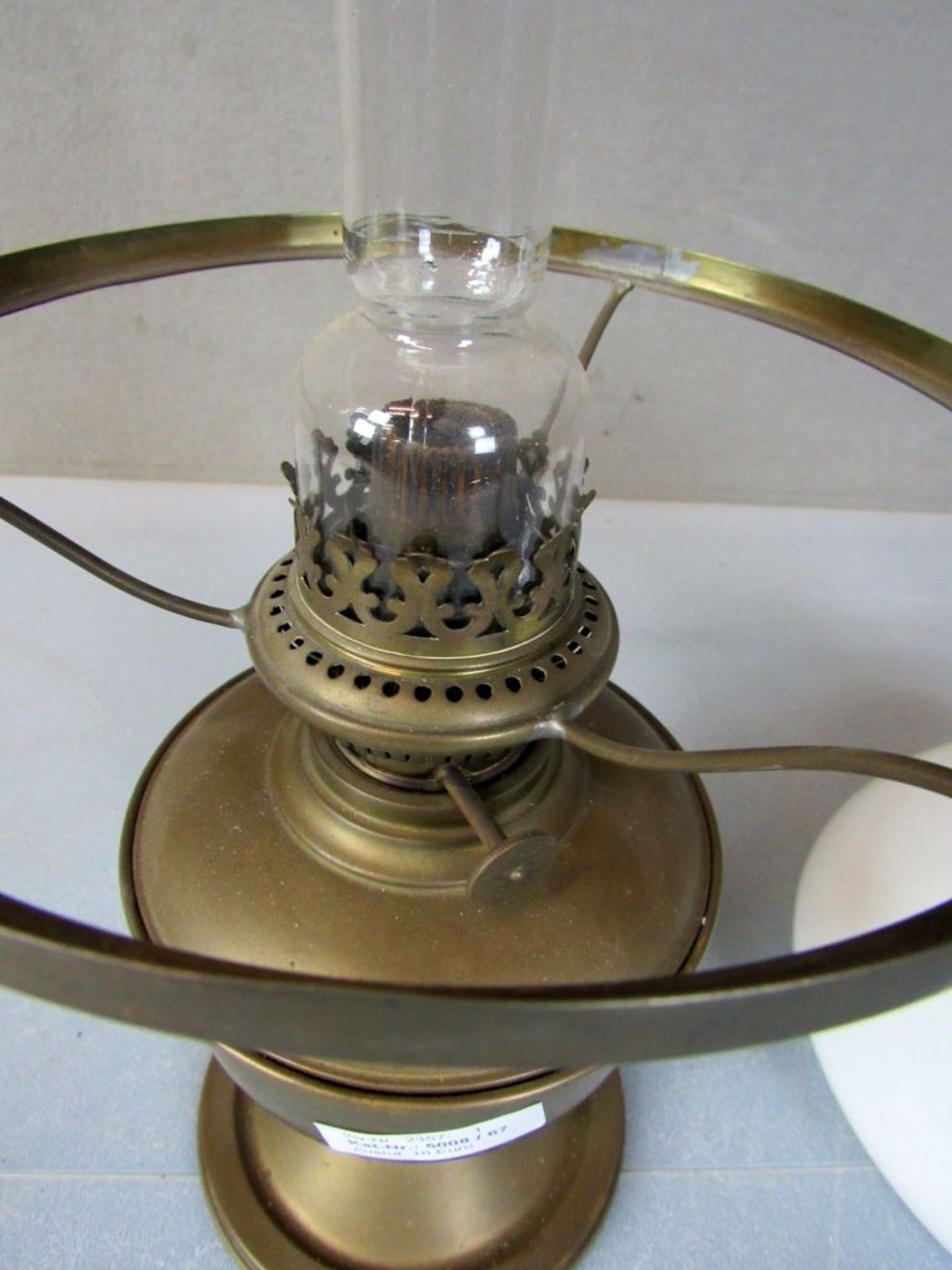 Antike Petroleumlampe um 1880 Messing - Image 6 of 6