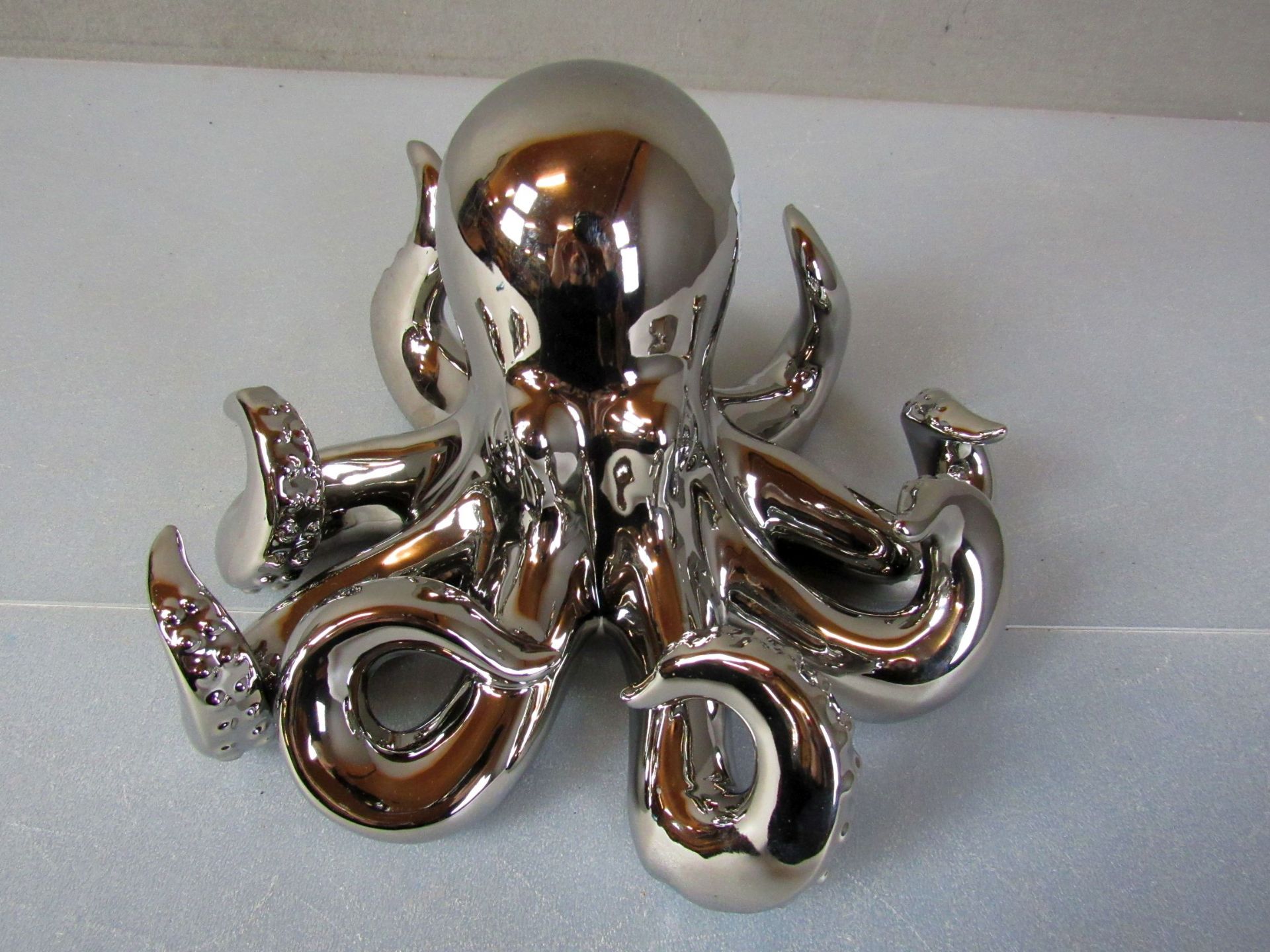 Skulptur Oktopus verchromte Keramik - Image 3 of 9