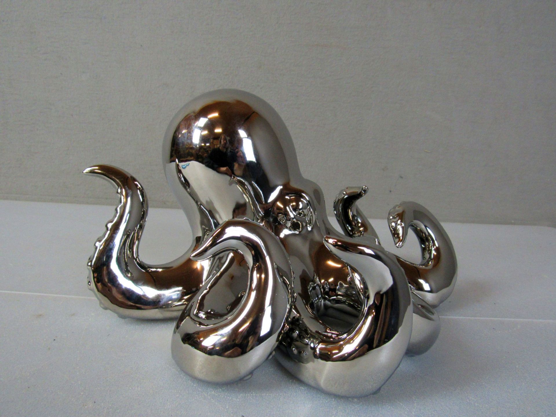 Skulptur Oktopus verchromte Keramik - Bild 5 aus 9