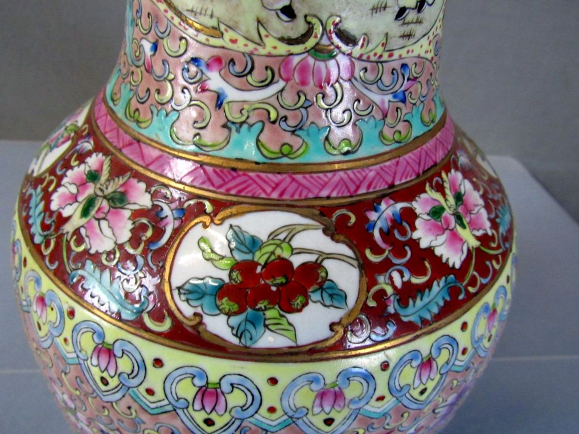 Asiatische Bodenvase Keramik spielende - Image 7 of 8