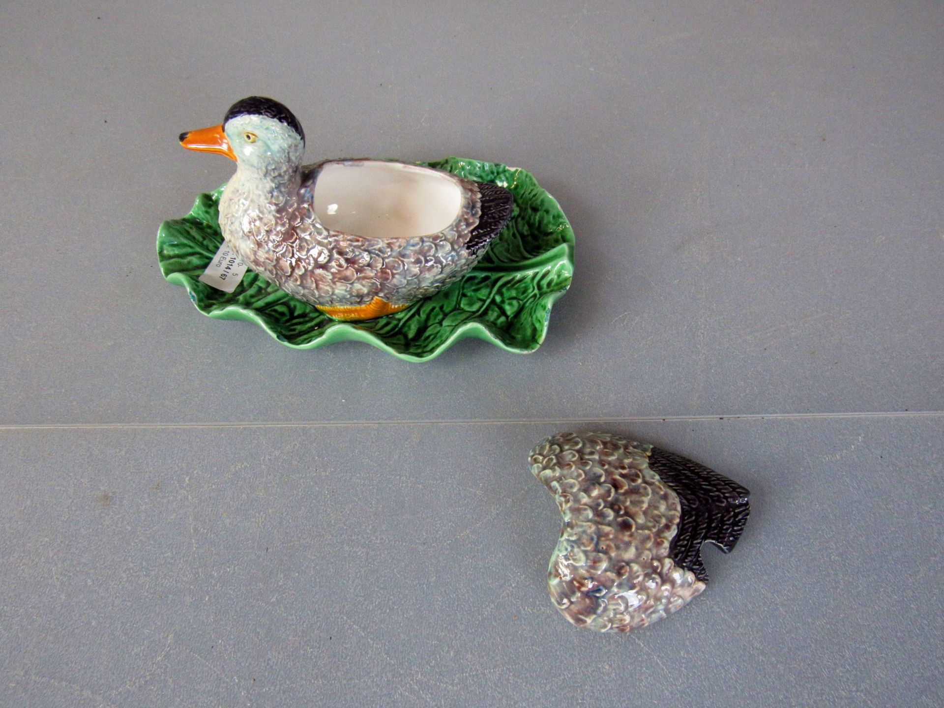 Deckeldose Keramik Vogel auf Blatt - Image 4 of 10