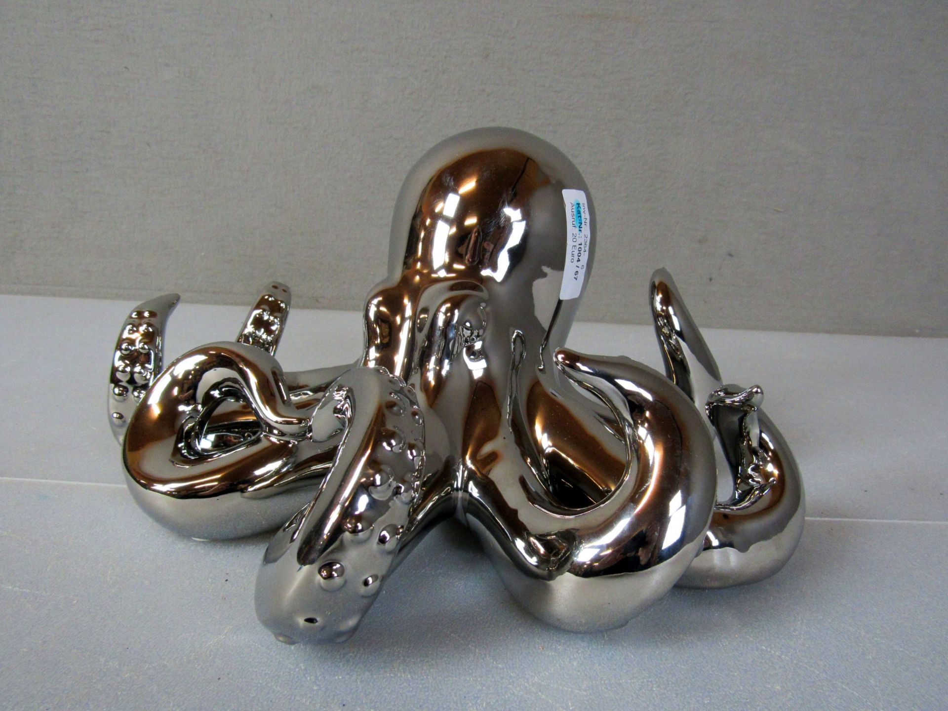 Skulptur Oktopus verchromte Keramik