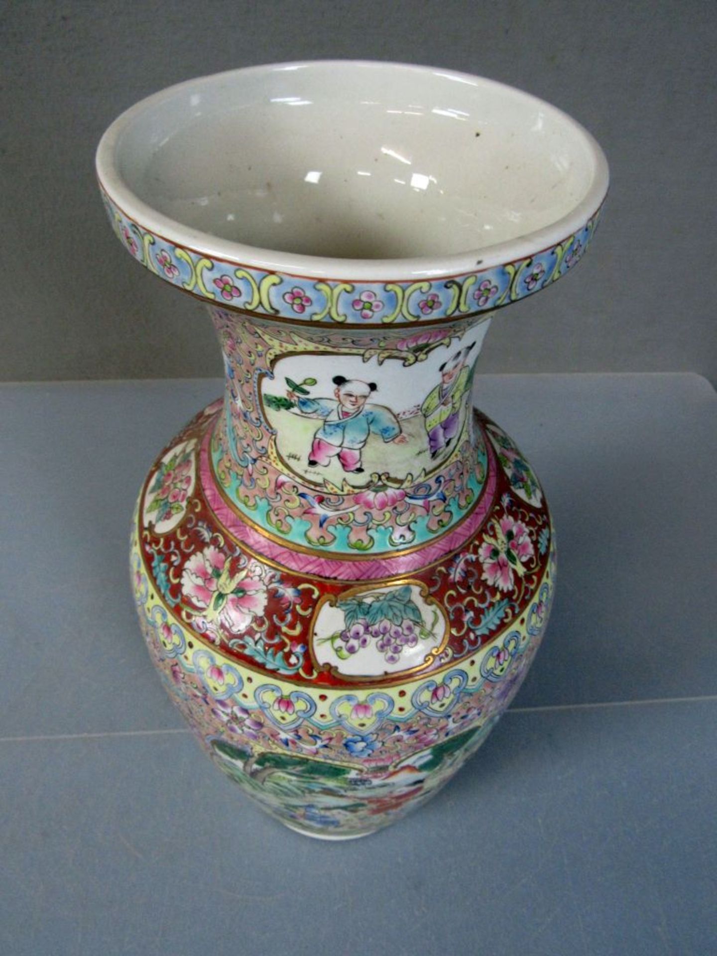 Asiatische Bodenvase Keramik spielende - Image 2 of 8