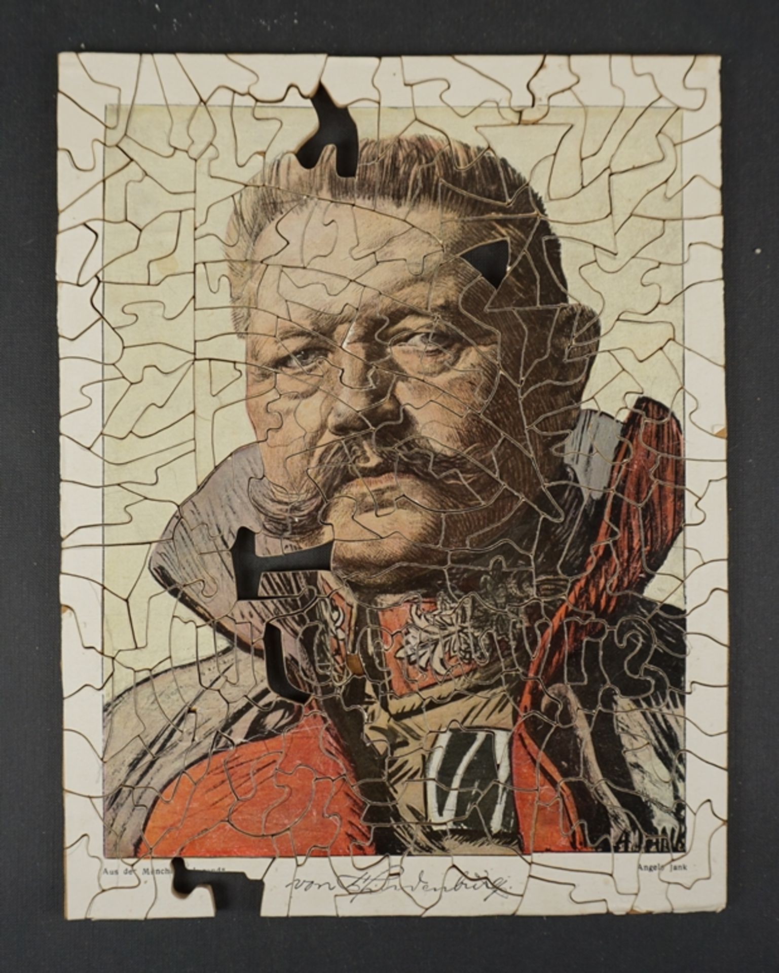 Puzzle "Paul von Hindenburg", Raphael Tuck & Sons, England, Kunstverlag Berlin, 1910er/1920er Jahre