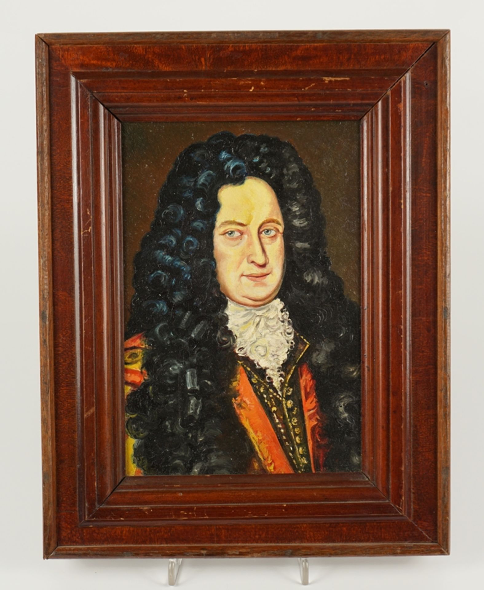 Gemälde "Gottfried Wilhelm Leibniz", Öl/Holz, 2.Hälfte 20.Jh.