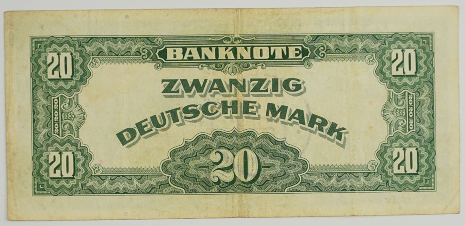 20 DM Schein 1948, Ausgabe für Berlin mit "B" Stempel - Image 2 of 2