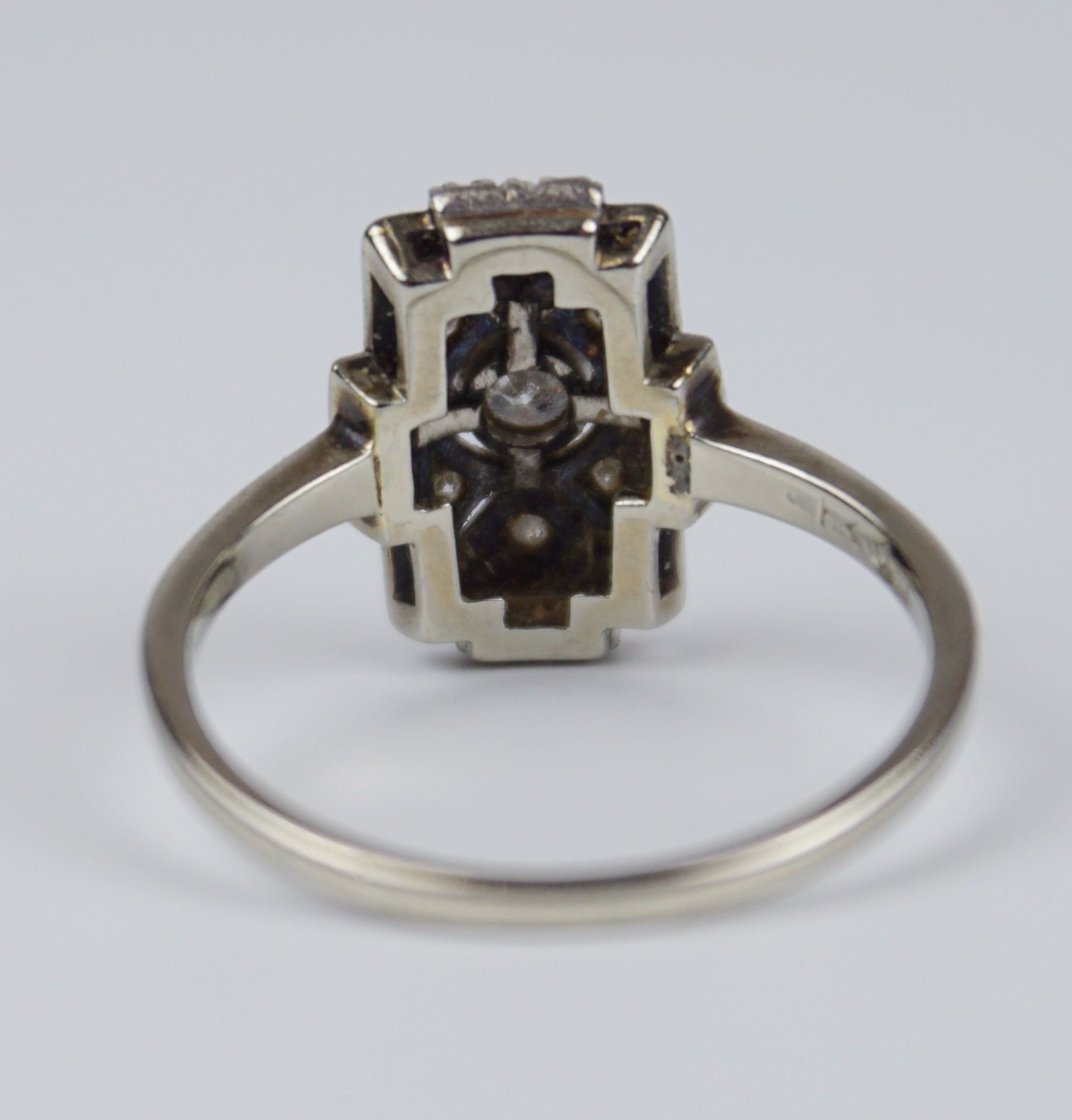 Ring mit Dia.-Brillant, 750er Weißgold, Art Déco, Gew.3,60g - Bild 3 aus 3