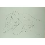 "Schlafende Frau" nach Henri Matisse, wohl Offsetprint