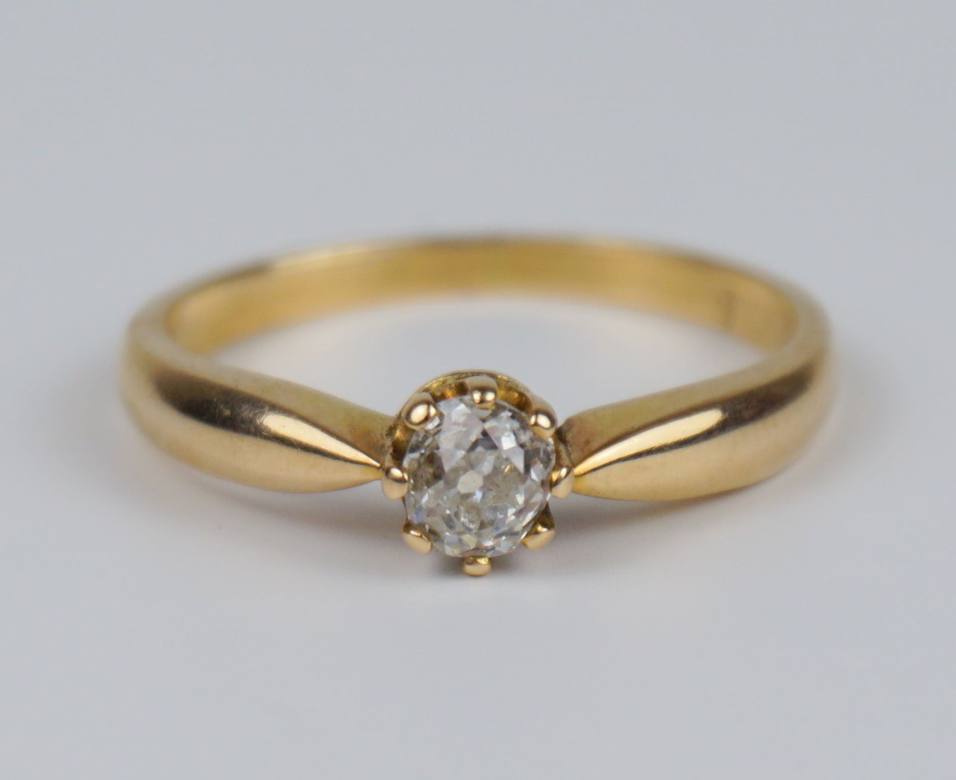 Ring mit Diamant in Krappenfassung, 585er Gold, Gew.3,46g