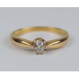 Ring mit Diamant in Krappenfassung, 585er Gold, Gew.3,46g