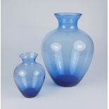 2 Vasen, Form Paris, Wilhelm Wagenfeld für Lausitzer Glaswerke
