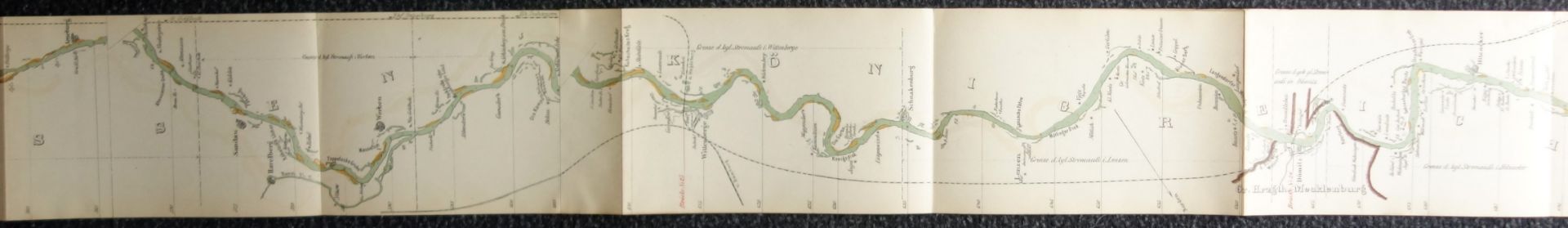 Stromkarte der Elbe und Moldau von Prag bis Hamburg, W.Platt, 1889 - Image 3 of 7