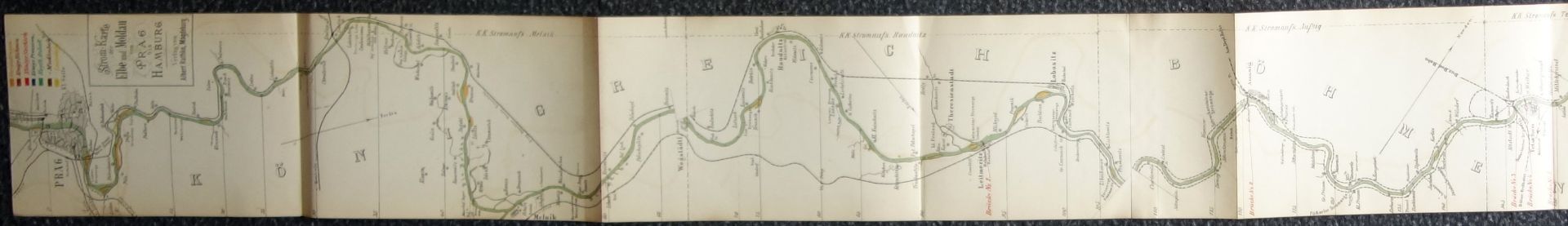 Stromkarte der Elbe und Moldau von Prag bis Hamburg, W.Platt, 1889 - Image 7 of 7