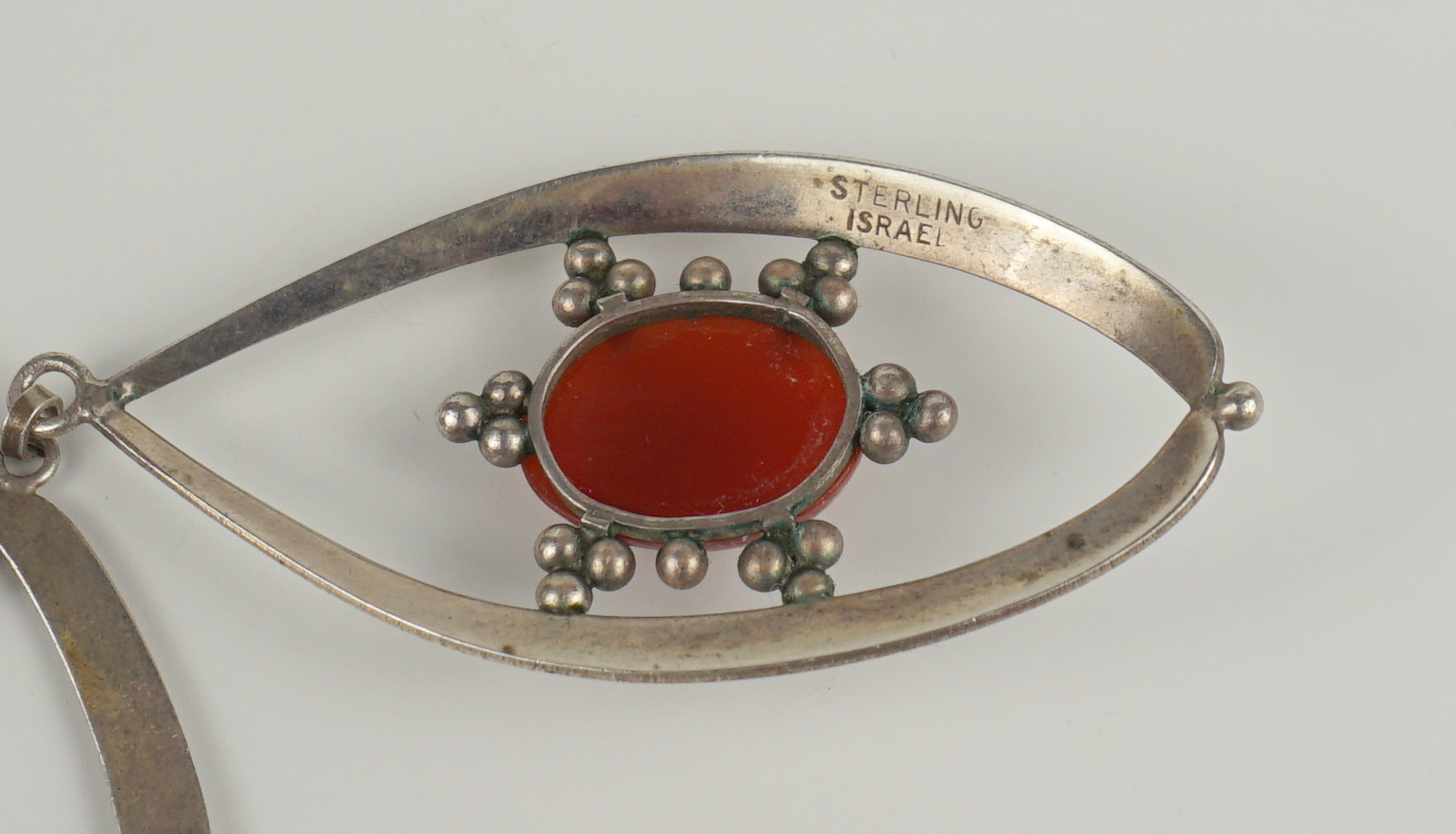 Collier mit Karneol-Anhänger, 925er Sterlingsilber, Israel - Image 3 of 3