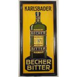 Blechschild "Karlsberger Bitter", Hersteller "Pluto" Prag VII