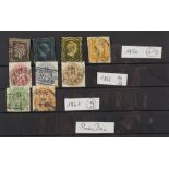9 Briefmarken, Marken, Preußen, 1850-1861, gestempelt