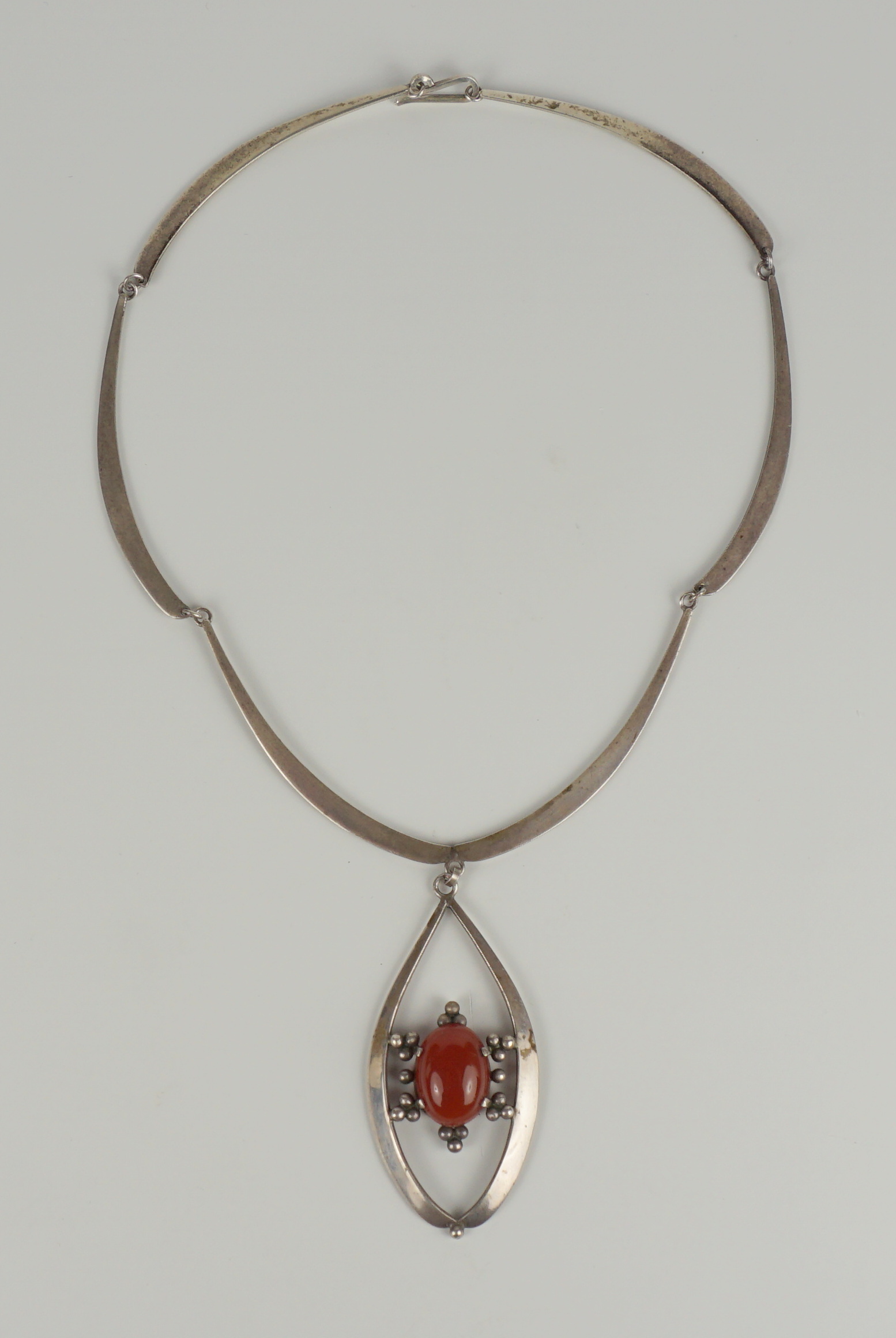 Collier mit Karneol-Anhänger, 925er Sterlingsilber, Israel