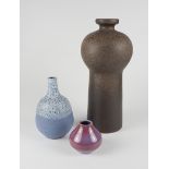3 Vasen, Studiokeramik, 1960er/1970er Jahre, DDR, u.a.Siegfried Gramann, Römhild Keramik