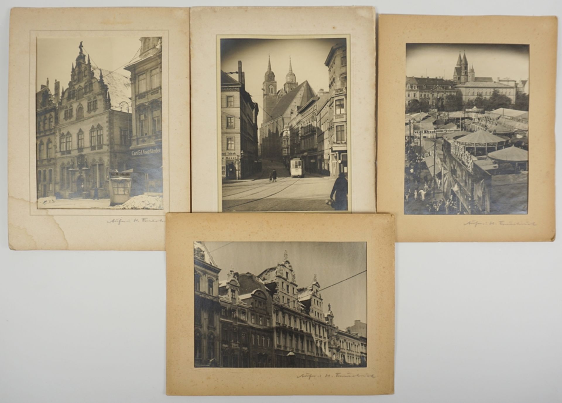4x großformatige Fotos, Magdeburg, Vorkrieg