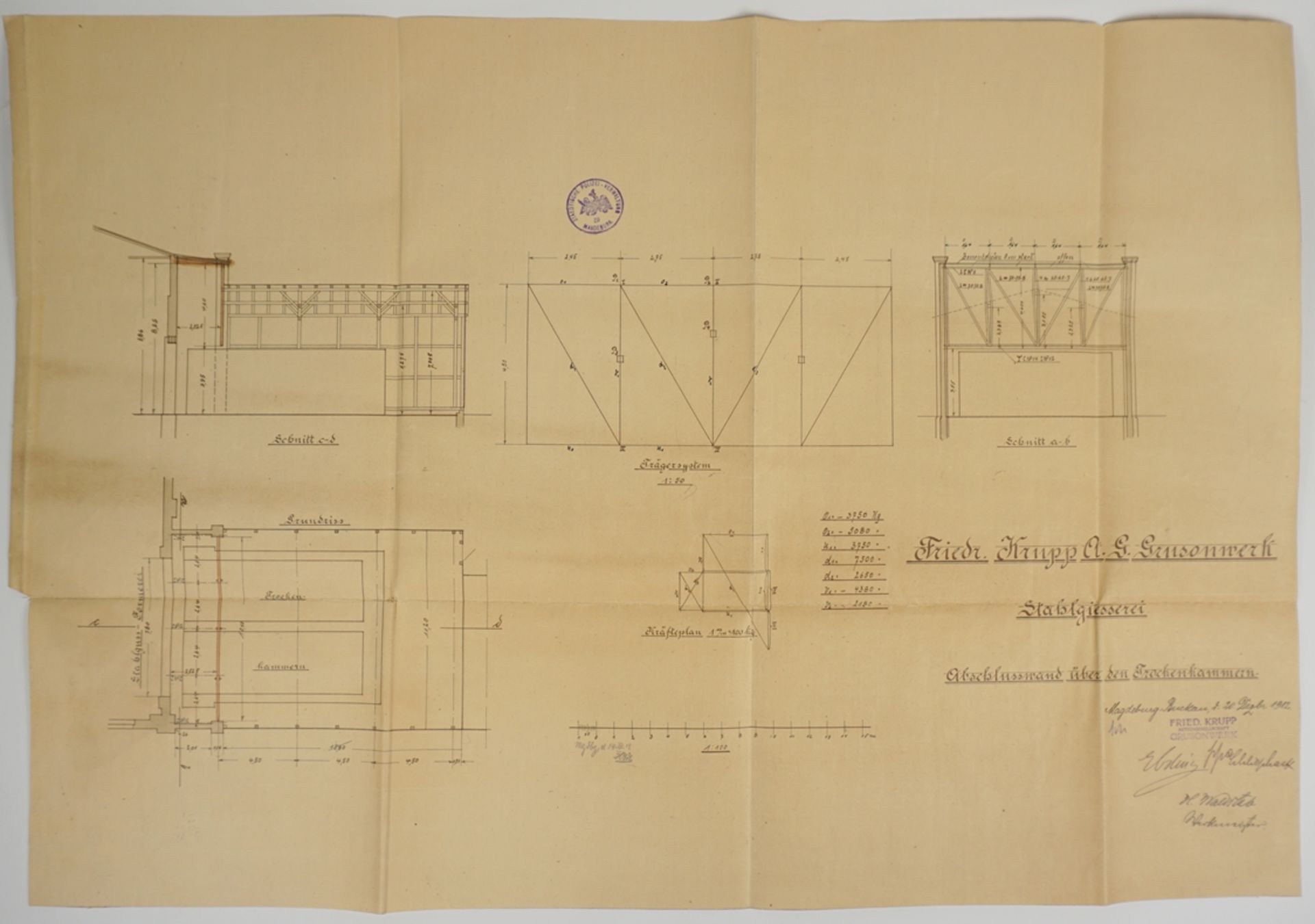 Baupläne und Belege, Friedrich Krupp Grusonwerk AG, 1912/16 und 1930er/1940er Jahre - Bild 3 aus 4