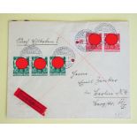 Privater Umschlag, Reichsparteitag Nürnberg, 6, 12 Pf, mit Aufkleber "Durch Eilboten"