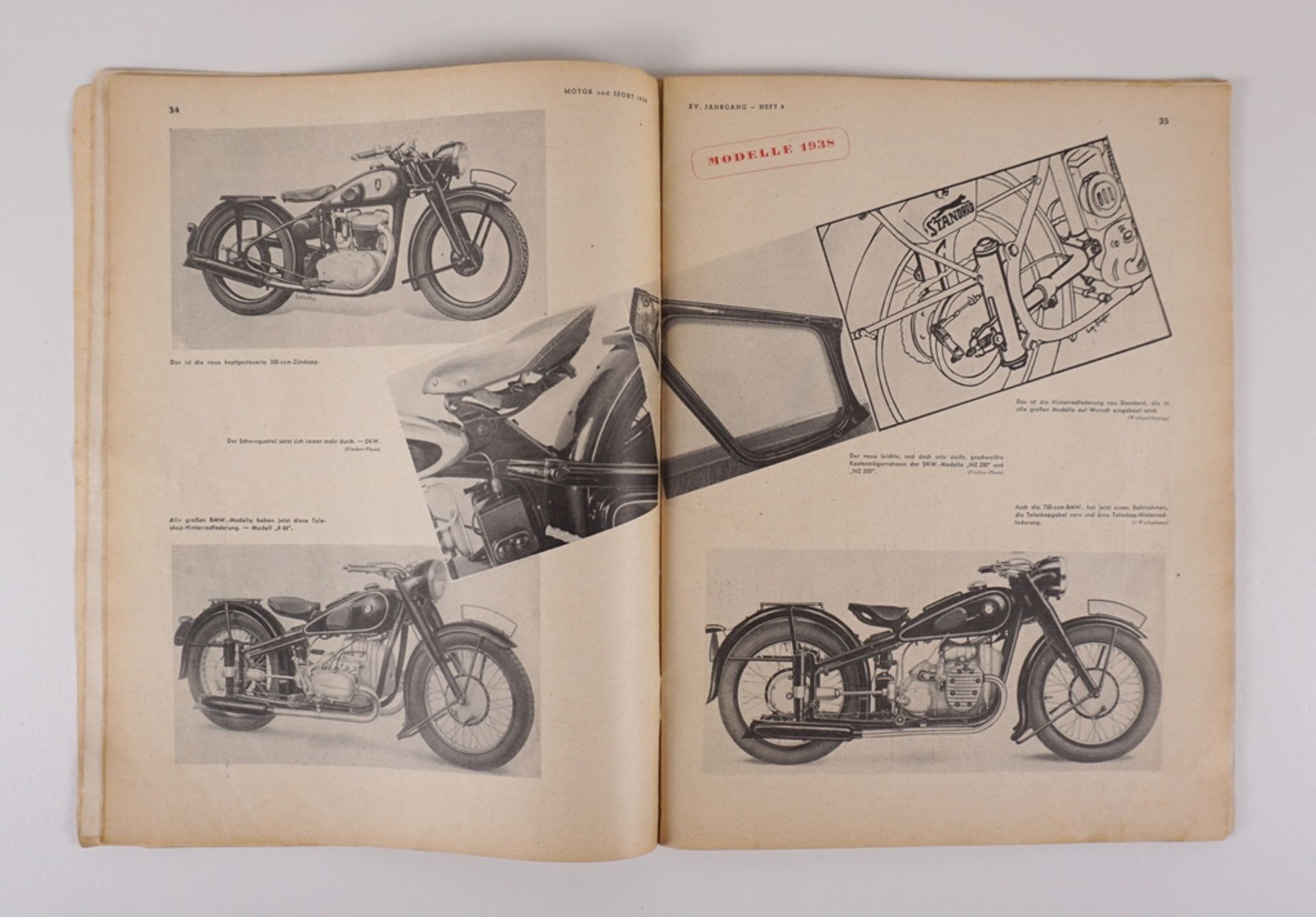 Zeitschrift Motor und Sport, 1.Ausstellungsheft, 1938, Heft 8 und Prospekt der Firma Mahle, Bad Can - Bild 4 aus 7