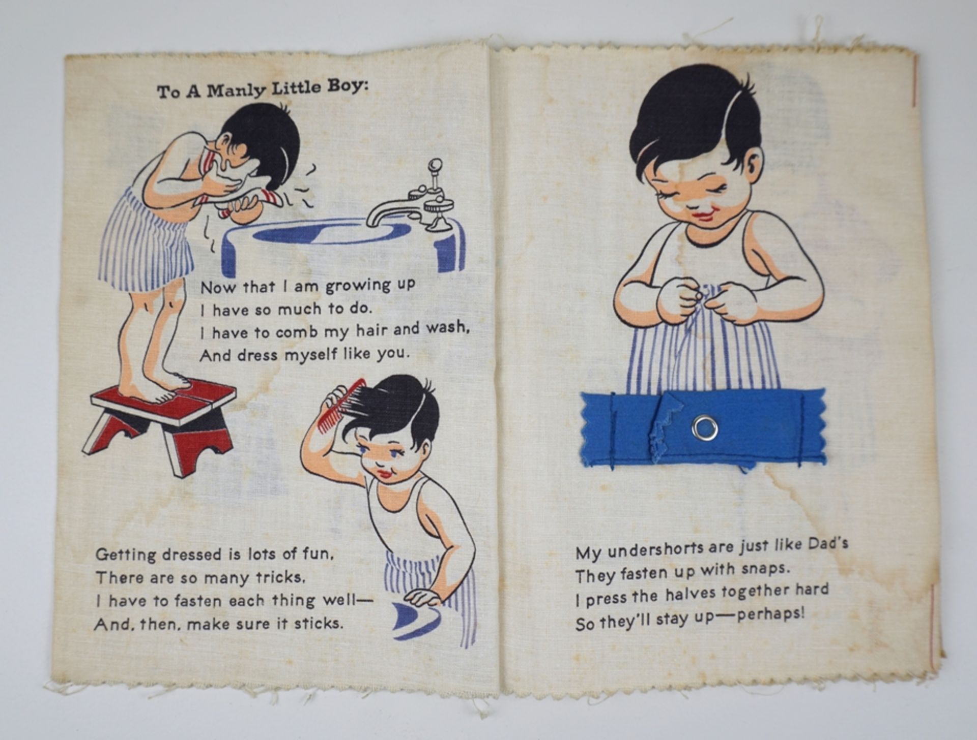 Kay Clark "All by Himself", Stoff-Lernbuch für Kinder, Plakie Product, Youngstown, Ohio, 1950 - Image 3 of 6