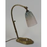 Jugendstil-Tischlampe, Société Anonyme des Verreries, Epinay-sur-Seine, Ende 1920er Jahre