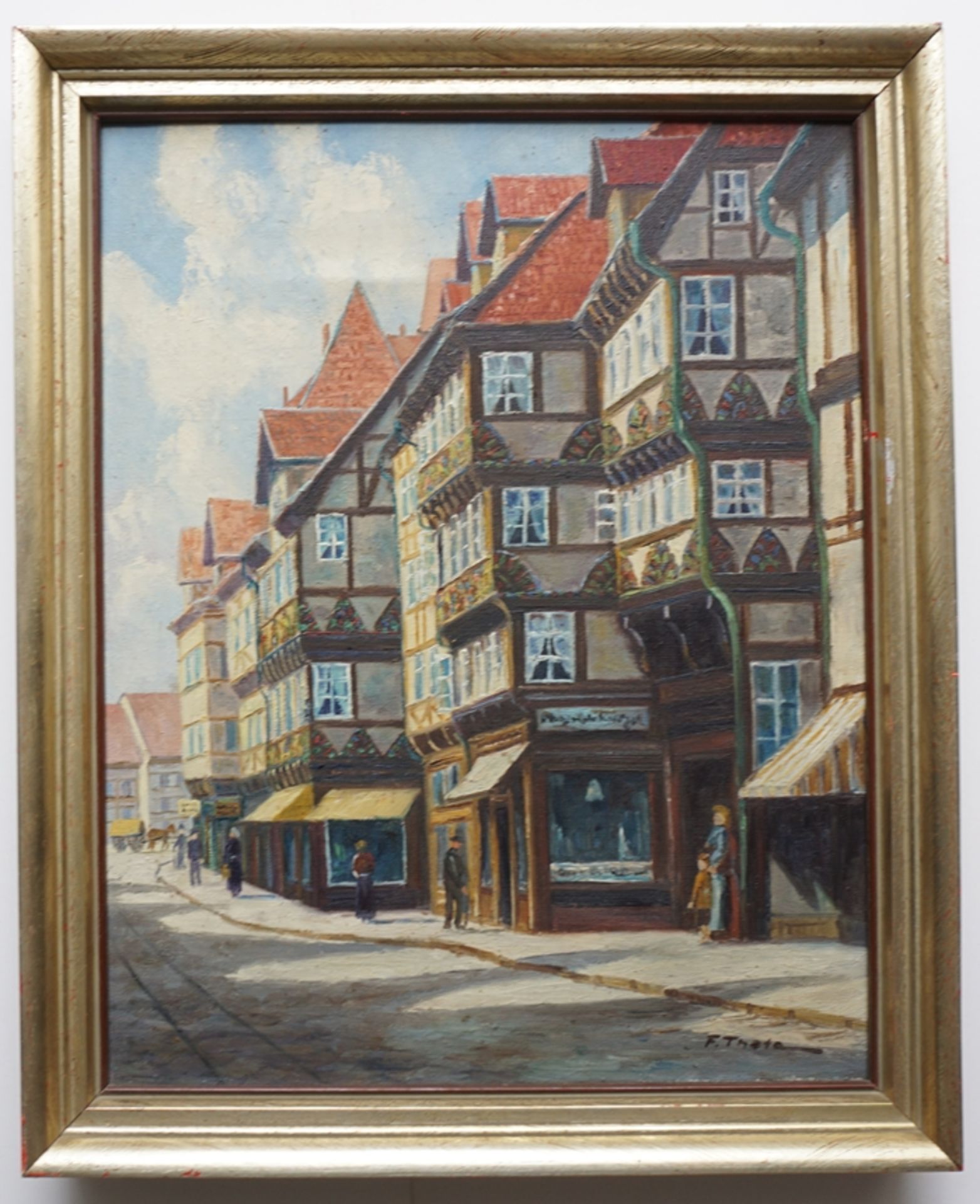 Fritz Thate (1889, Leipzig - 1968, Goslar), "Flohwinkel in Braunschweig", Öl/Lwd.