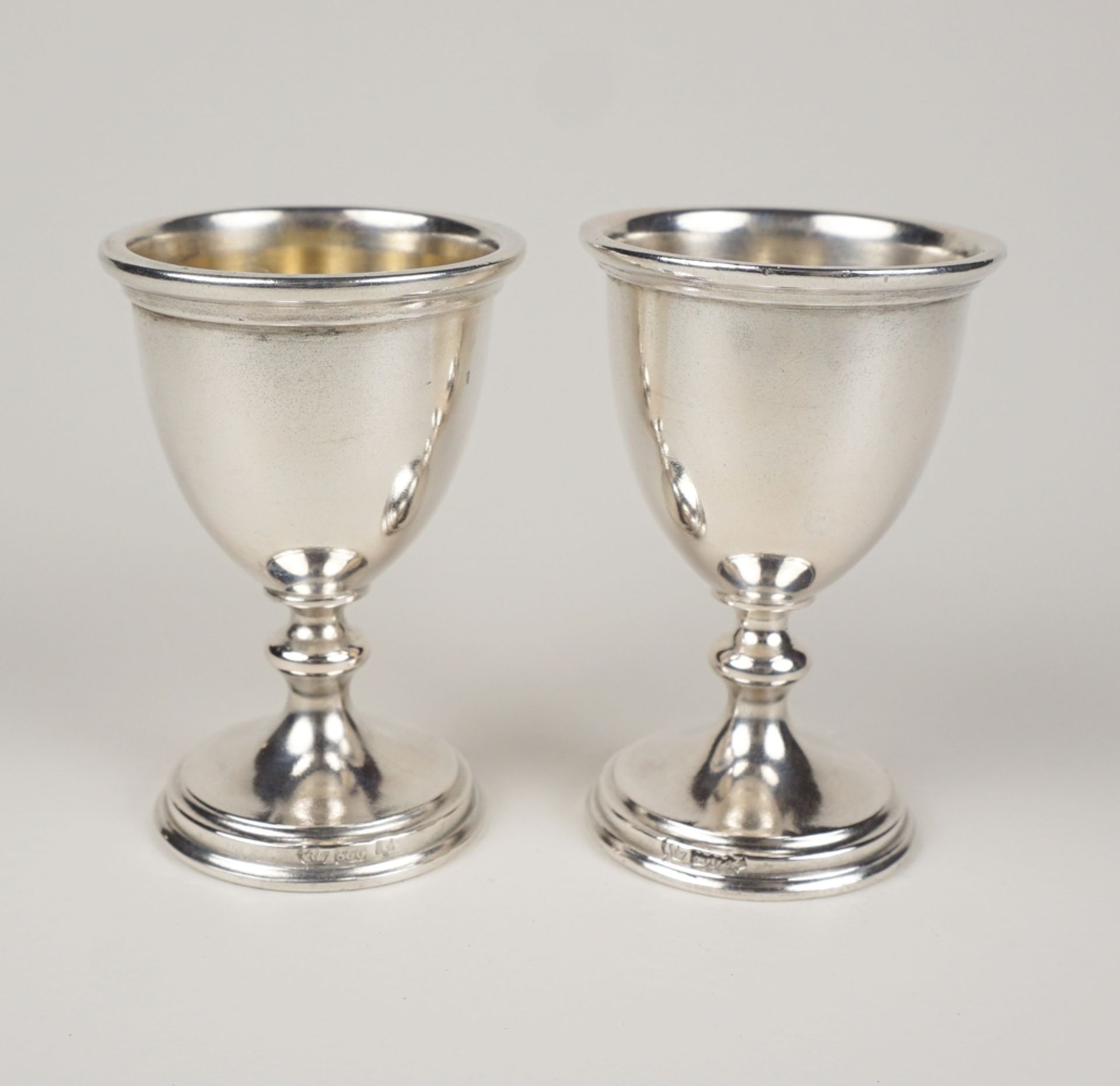Paar Eierbecher, 800er Silber, um 1900 - Image 2 of 2