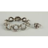 silbernes Armband, gepr. und Ring, 835er Silber