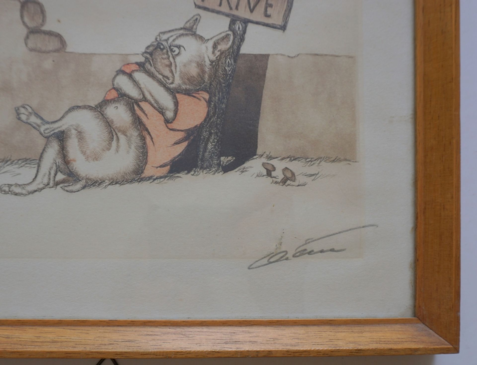 Arthur Boris Klein (1893, Moskau-1985, Paris), 2 Karikaturen "Dirty Dogs of Paris", Farbradierungen - Bild 4 aus 6