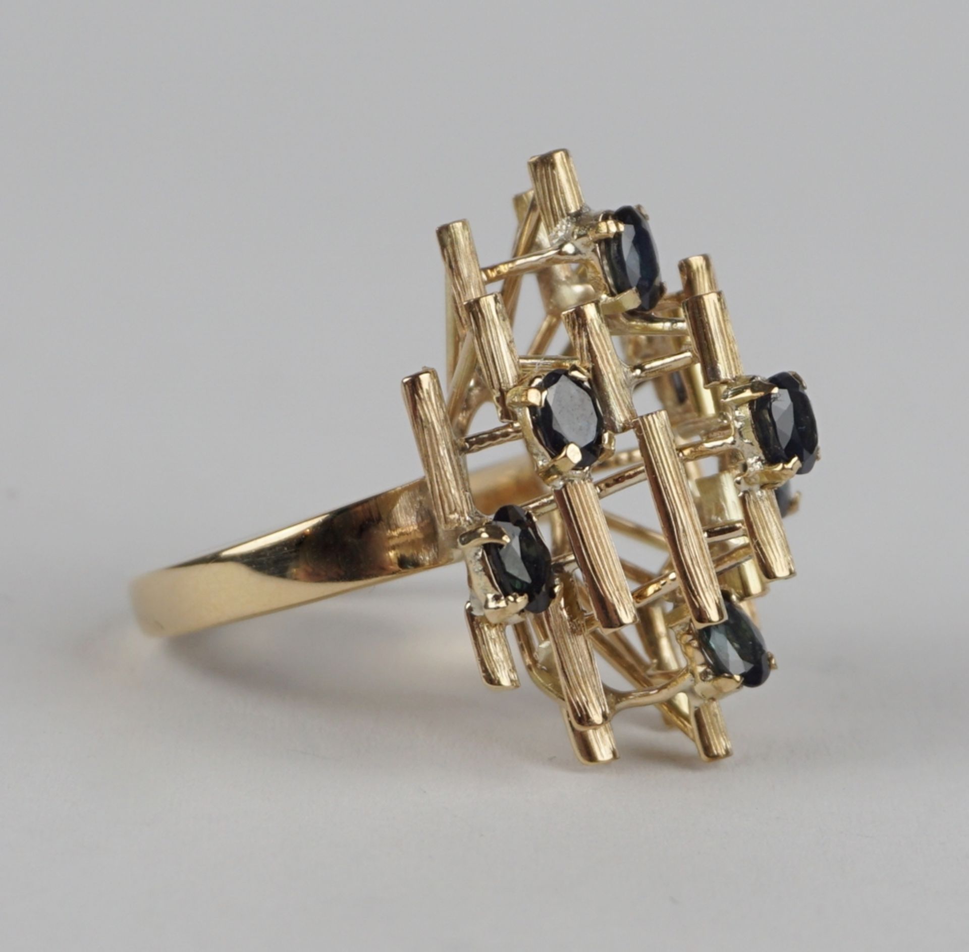 Ring mit 7 Saphiren, 585er Gold - Image 2 of 2