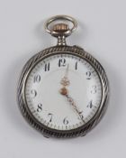 Umhängeuhr, Niello-Silber, um 1900