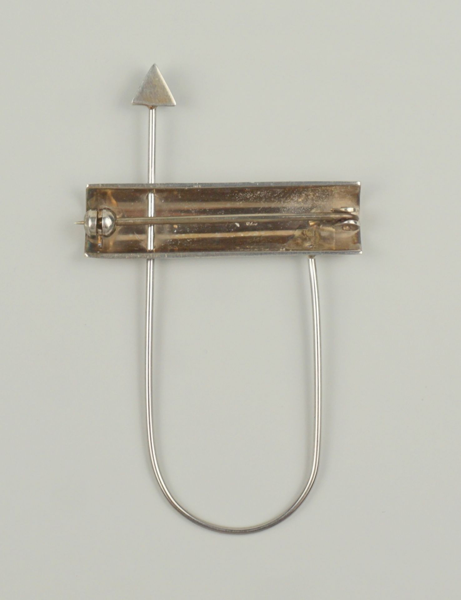 moderne Brosche mit dreieckigem Opal, 925er Silber - Image 2 of 2