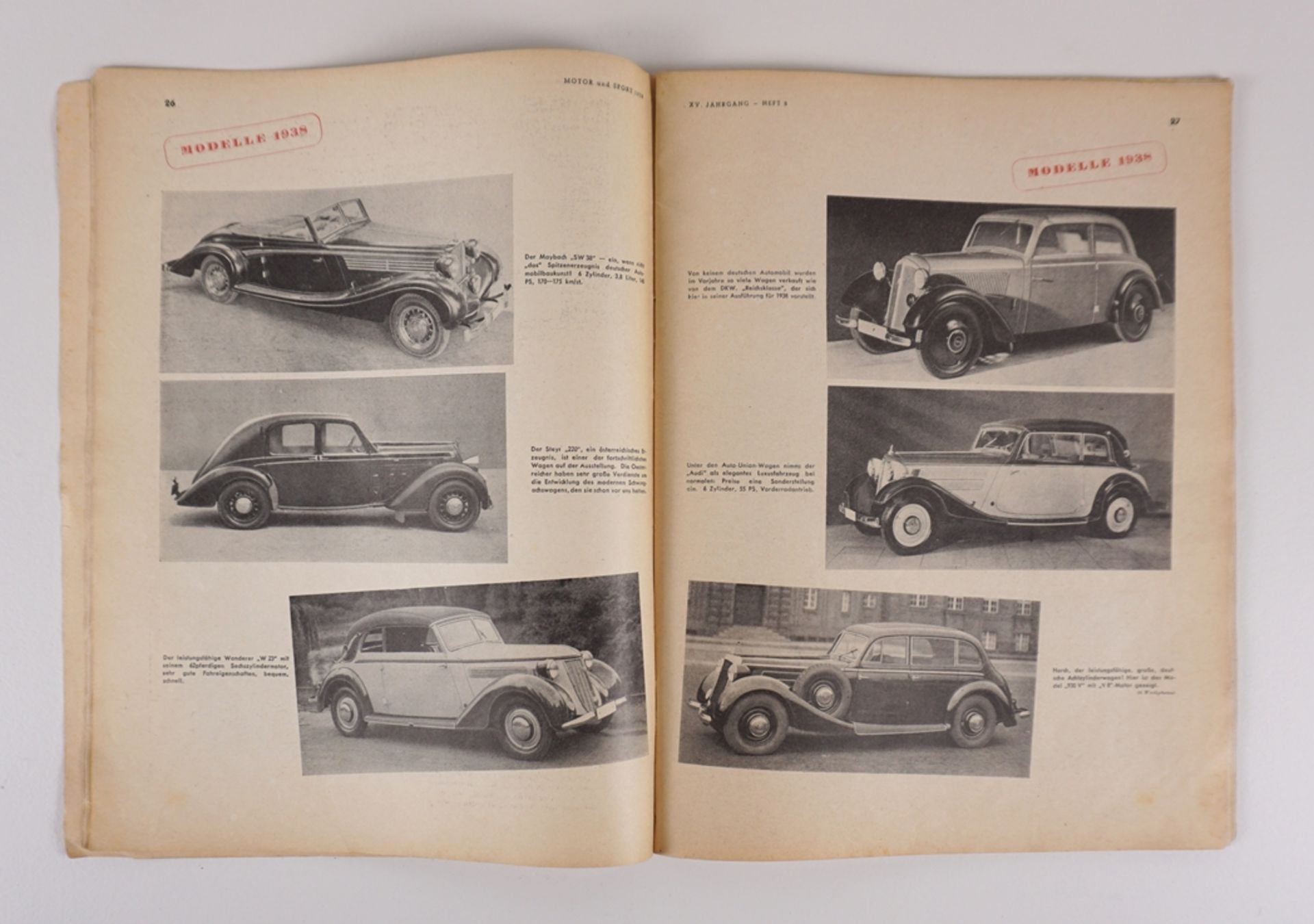 Zeitschrift Motor und Sport, 1.Ausstellungsheft, 1938, Heft 8 und Prospekt der Firma Mahle, Bad Can - Bild 7 aus 7